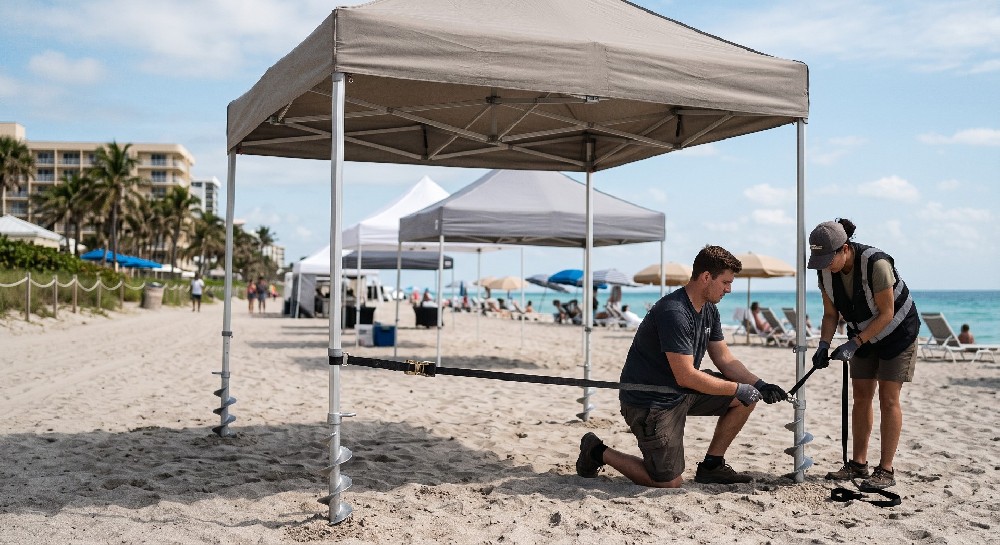 How to Specify a Canopy Tent for Beach Shade and Wind Resistance